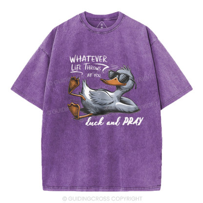 Whatever Life Throws Christian Washed T-Shirt