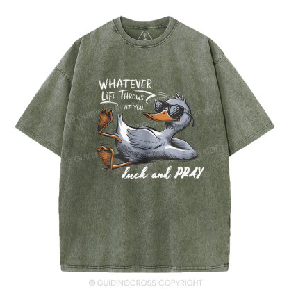 Whatever Life Throws Christian Washed T-Shirt