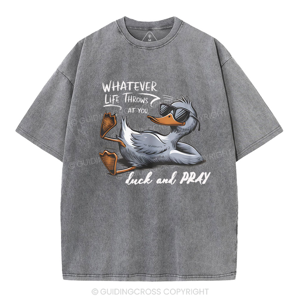 Whatever Life Throws Christian Washed T-Shirt