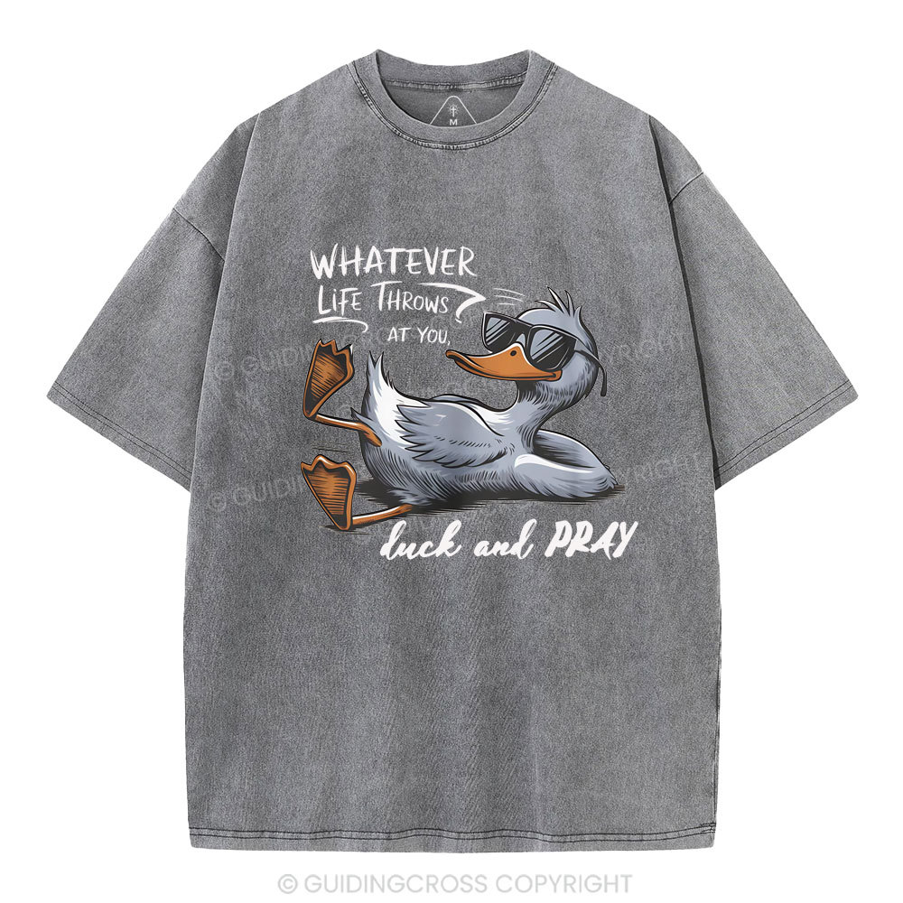 Whatever Life Throws Christian Washed T-Shirt