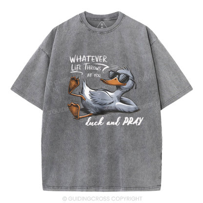 Whatever Life Throws Christian Washed T-Shirt