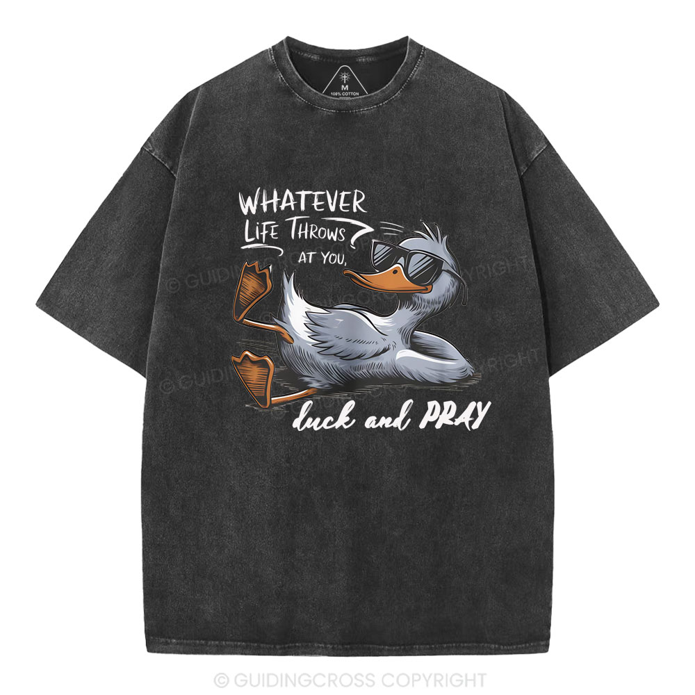 Whatever Life Throws Christian Washed T-Shirt