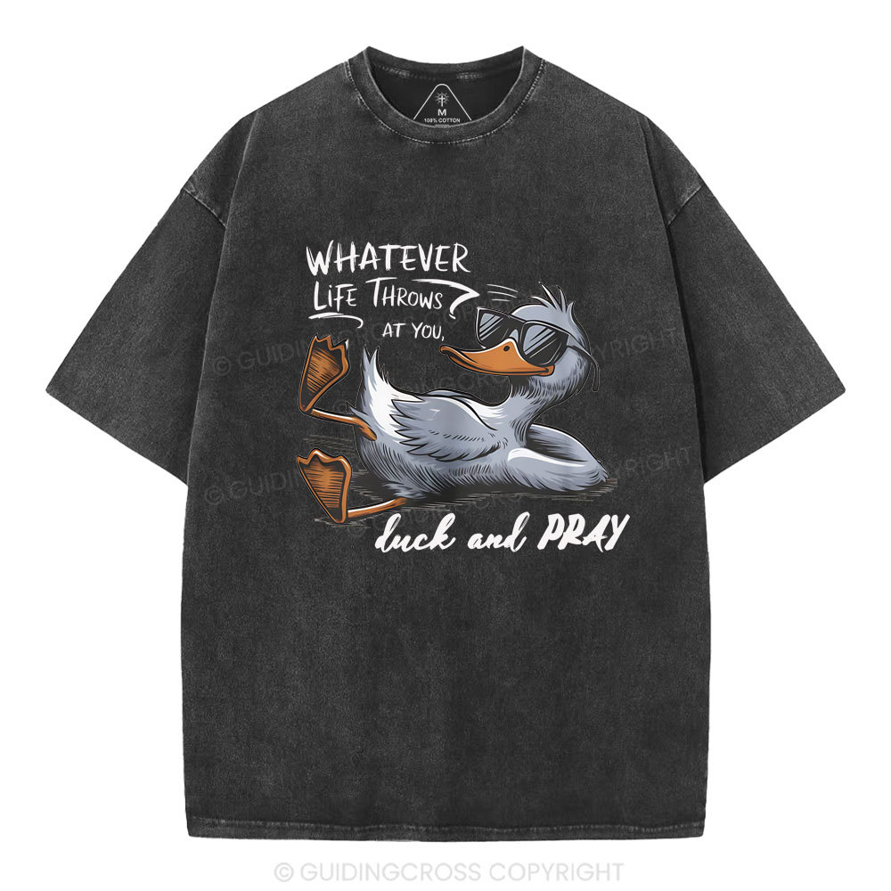 Whatever Life Throws Christian Washed T-Shirt