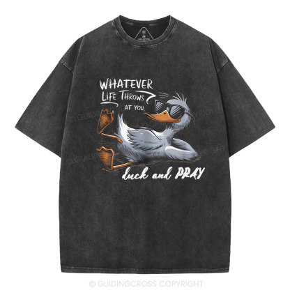 Whatever Life Throws Christian Washed T-Shirt