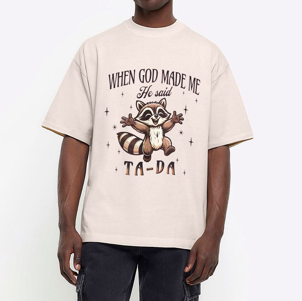 When God Made Me Christian Washed T-Shirt