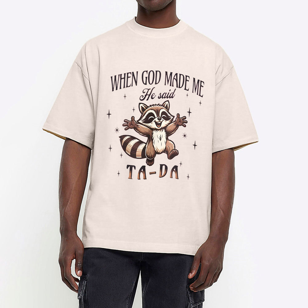 When God Made Me Christian Washed T-Shirt