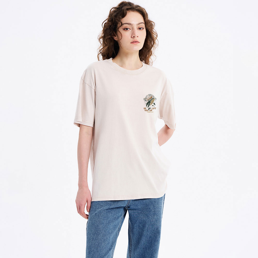 When You Are Weak He Left You Up Christian Washed T-Shirt