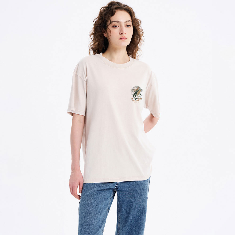 When You Are Weak He Left You Up Christian Washed T-Shirt