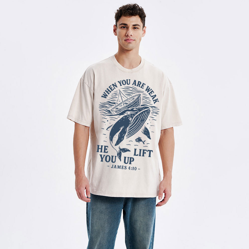 When-You-Are-Weak-He-Lift-You-Up-Christian-Washed-T-Shirt