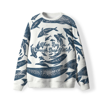 When You Go Through Deep Water Furry Christian Lightweight Sweater