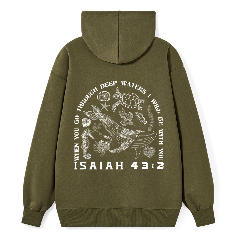 When You Go Through Deep Waters Christian Classic Hoodie