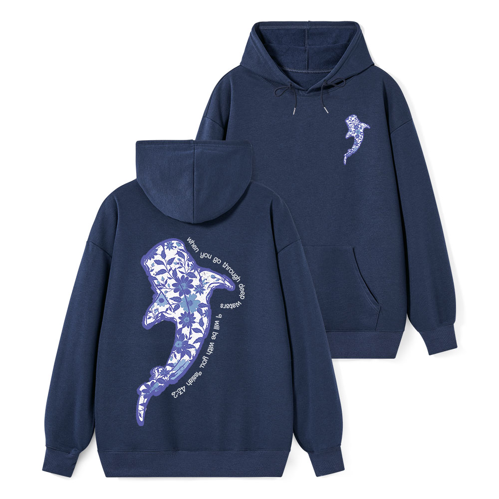 When You Go Through Deep Waters Christian Classic Hoodie