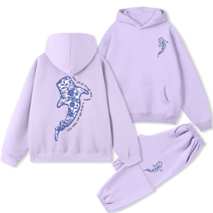 When You Go Through Deep Waters Christian Fleece Hoodie Set