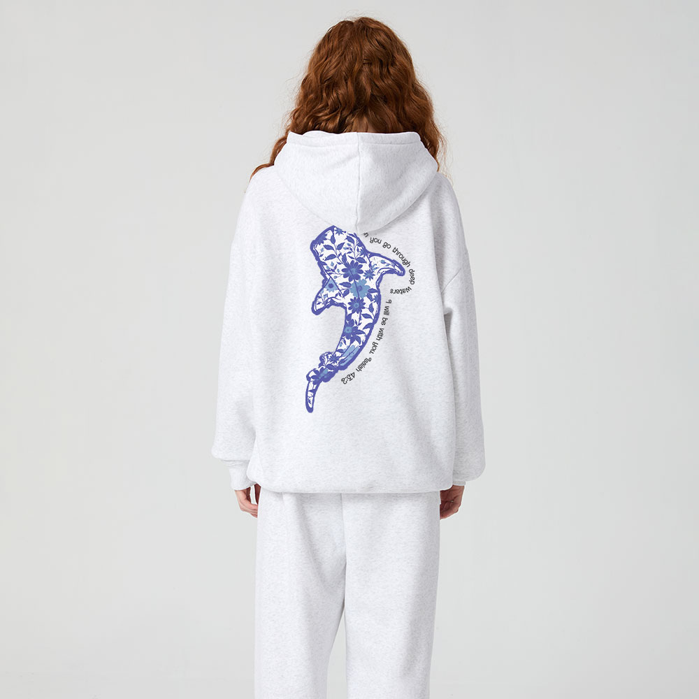 When You Go Through Deep Waters Christian Fleece Hoodie Set