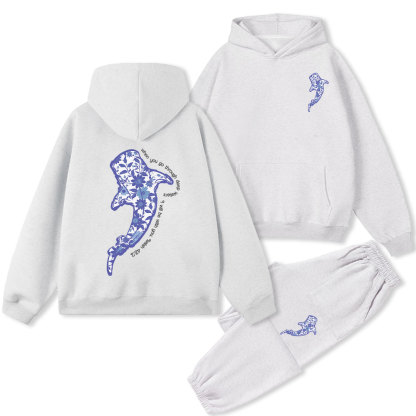 When You Go Through Deep Waters Christian Fleece Hoodie Set