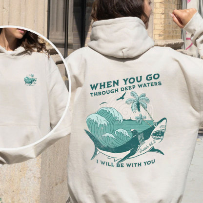When You Go Through Deep Waters Christian Premium Fleece Hoodie Set