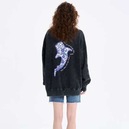 When You Go Through Deep Waters Christian Washed Sweatshirt