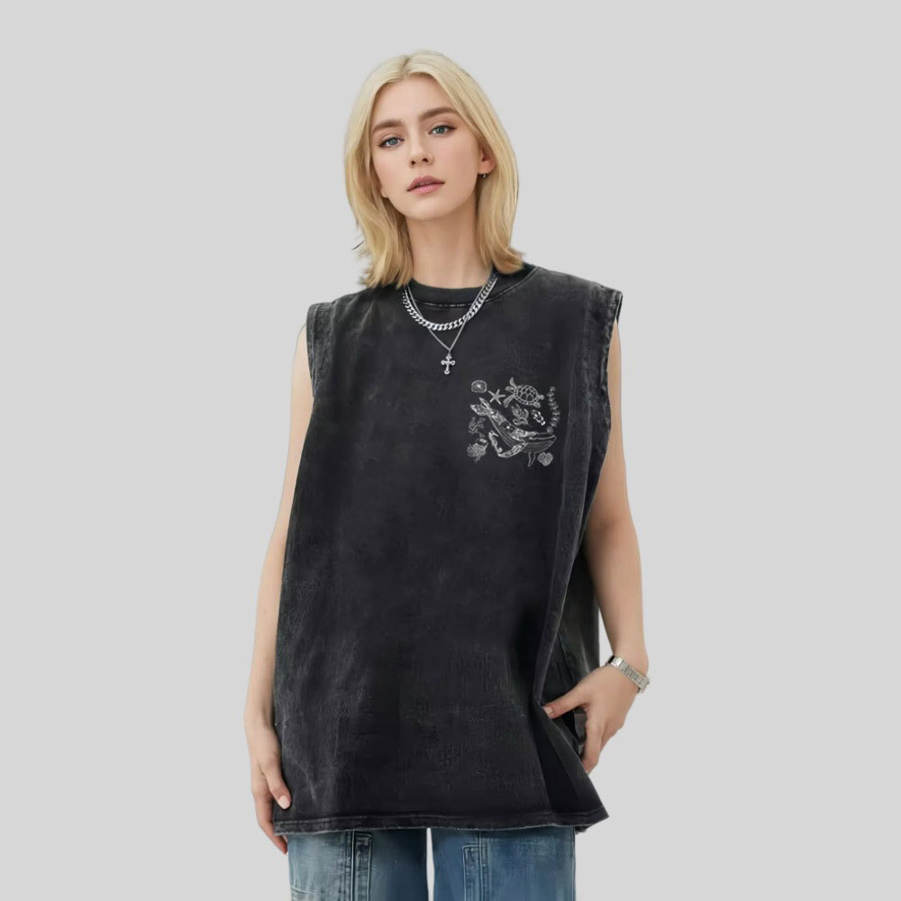 When You Go Through Deep Waters Christian Washed Tank Top