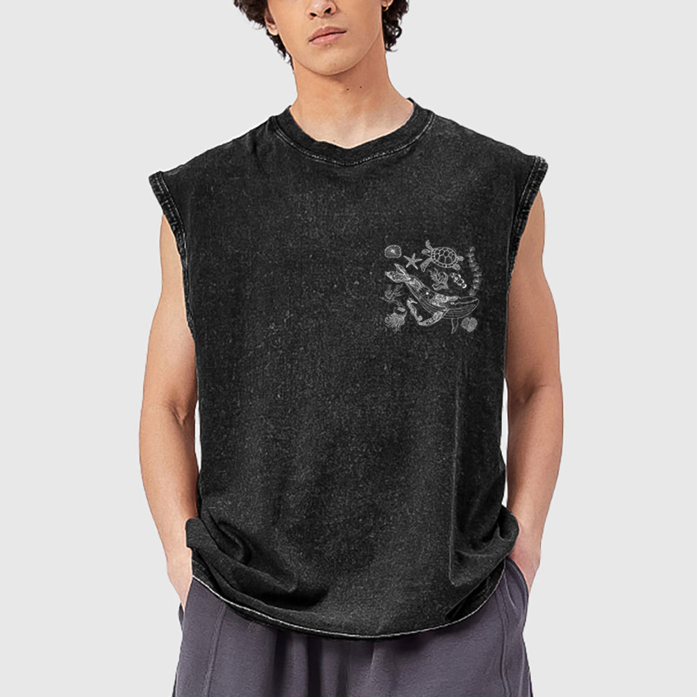 When You Go Through Deep Waters Christian Washed Tank Top