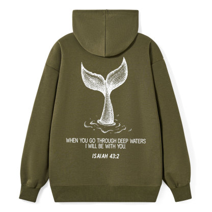 When You Go Through Deep Waters Classic Christian Hoodie
