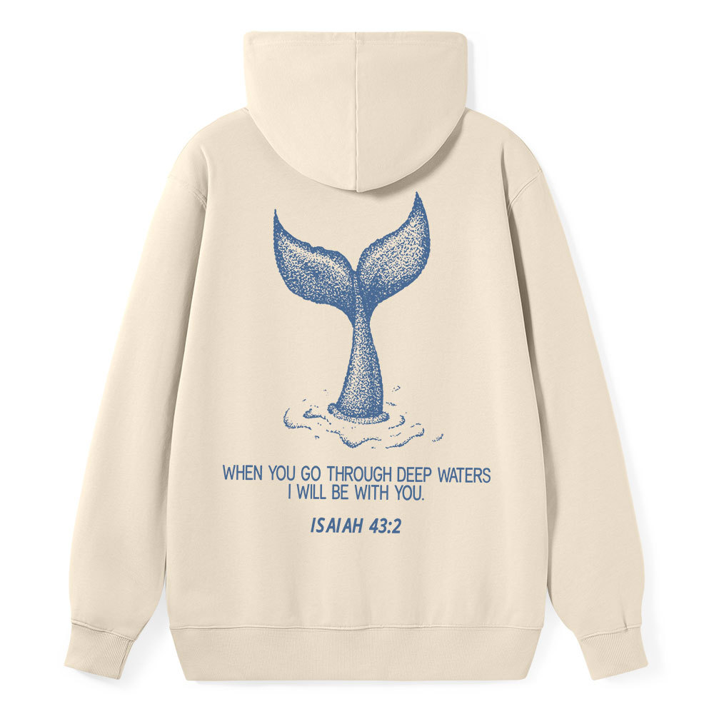 When You Go Through Deep Waters Classic Christian Hoodie