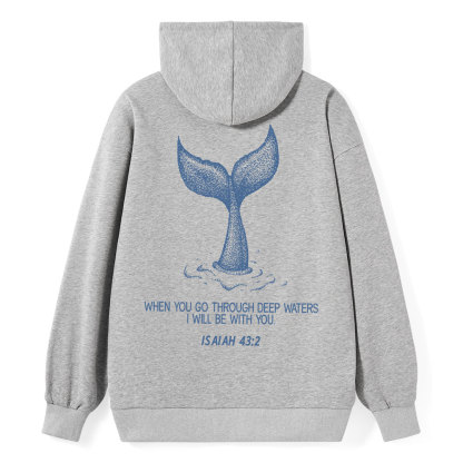 When You Go Through Deep Waters Classic Christian Hoodie