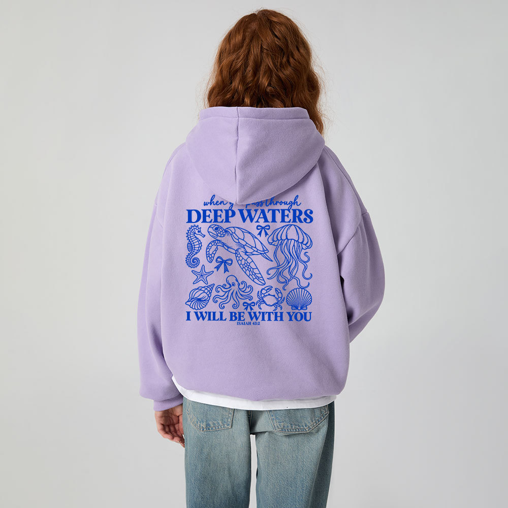 When You Pass Through Deep Waters Fleece Hoodie Set
