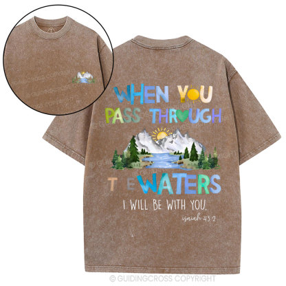 When You Pass Through The Waters Christian Washed T-Shirt