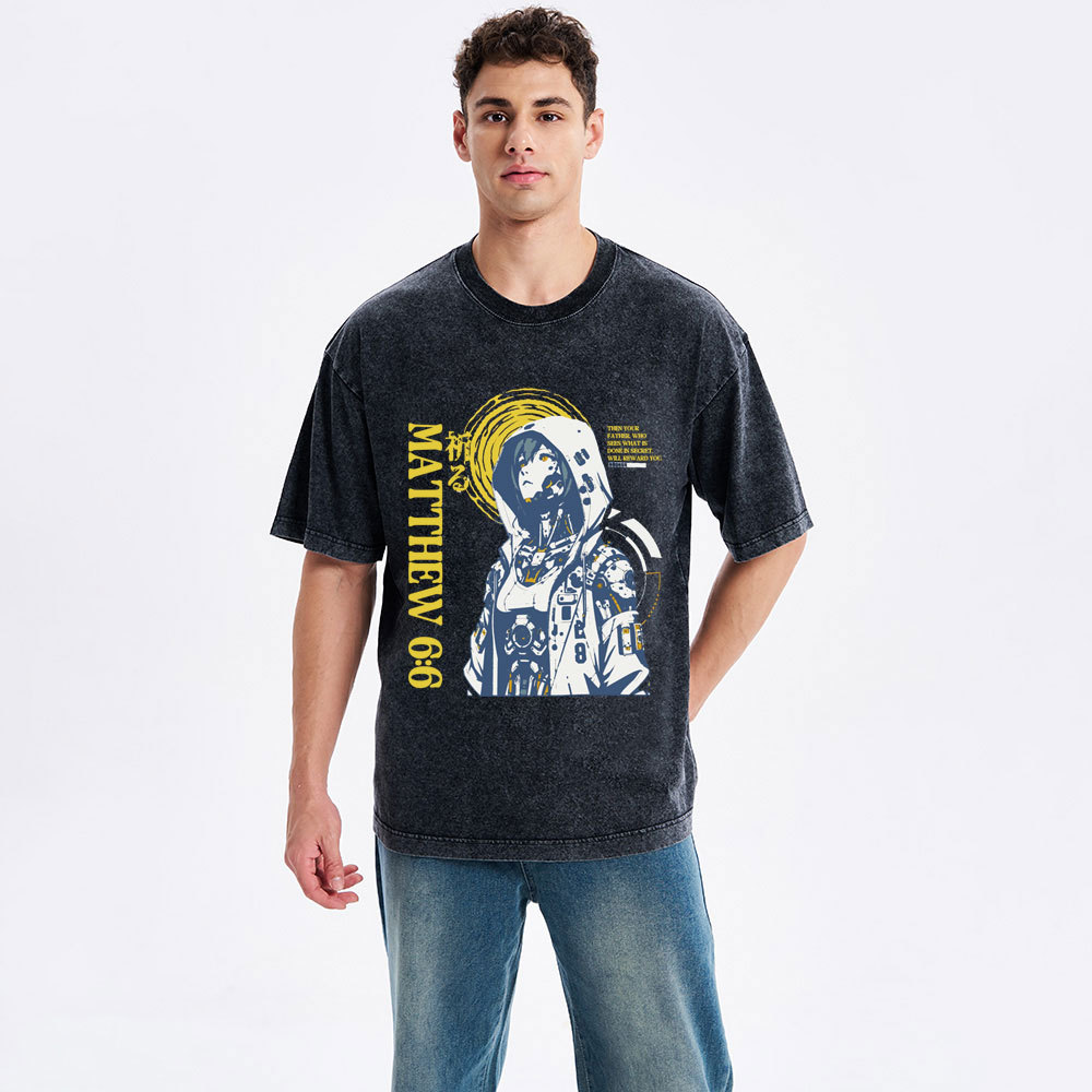 When You Pray Christian Washed T-Shirt