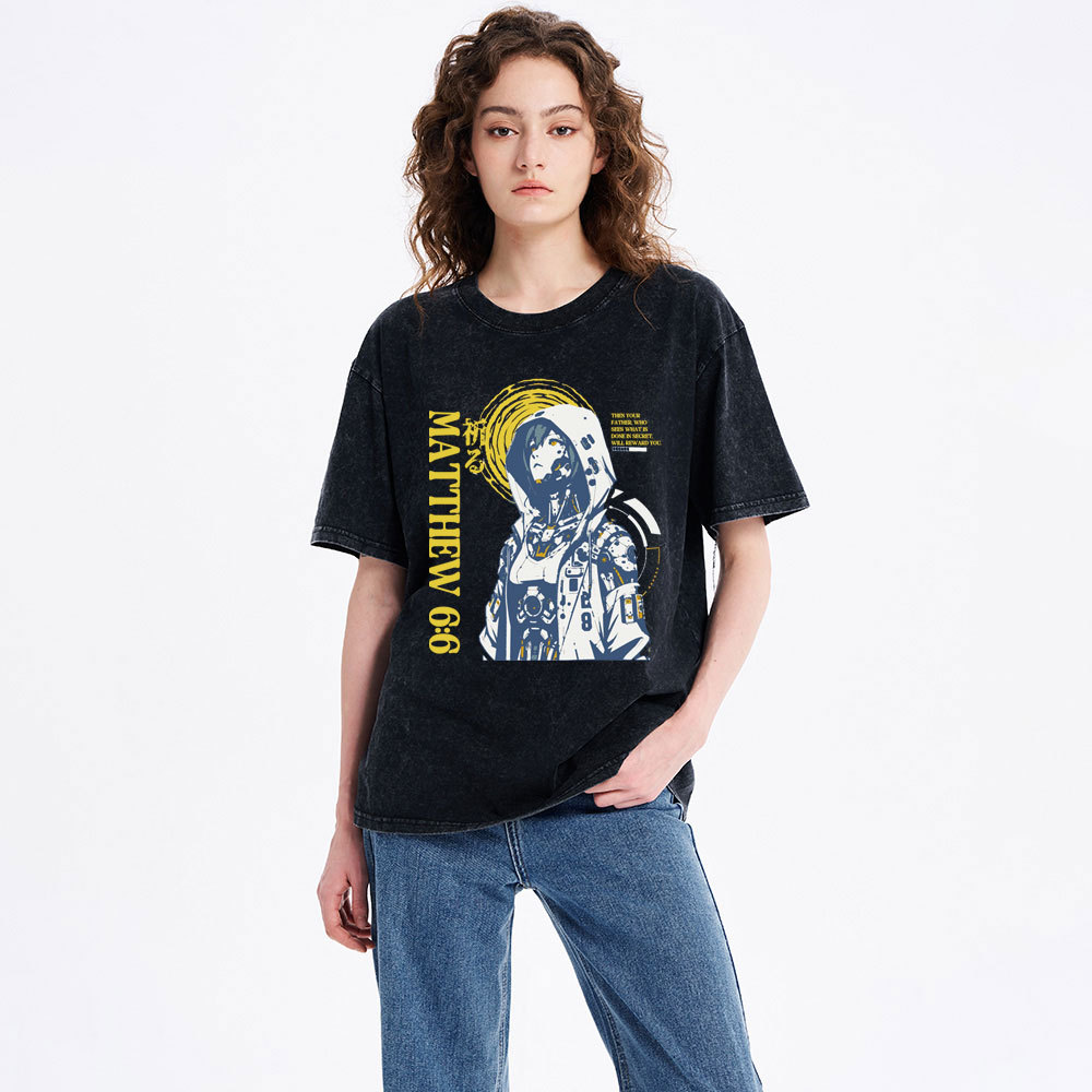 When You Pray Christian Washed T-Shirt