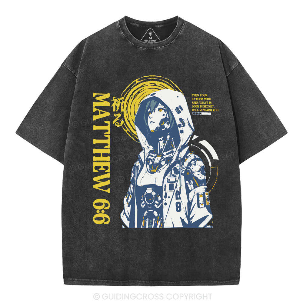 When You Pray Christian Washed T-Shirt