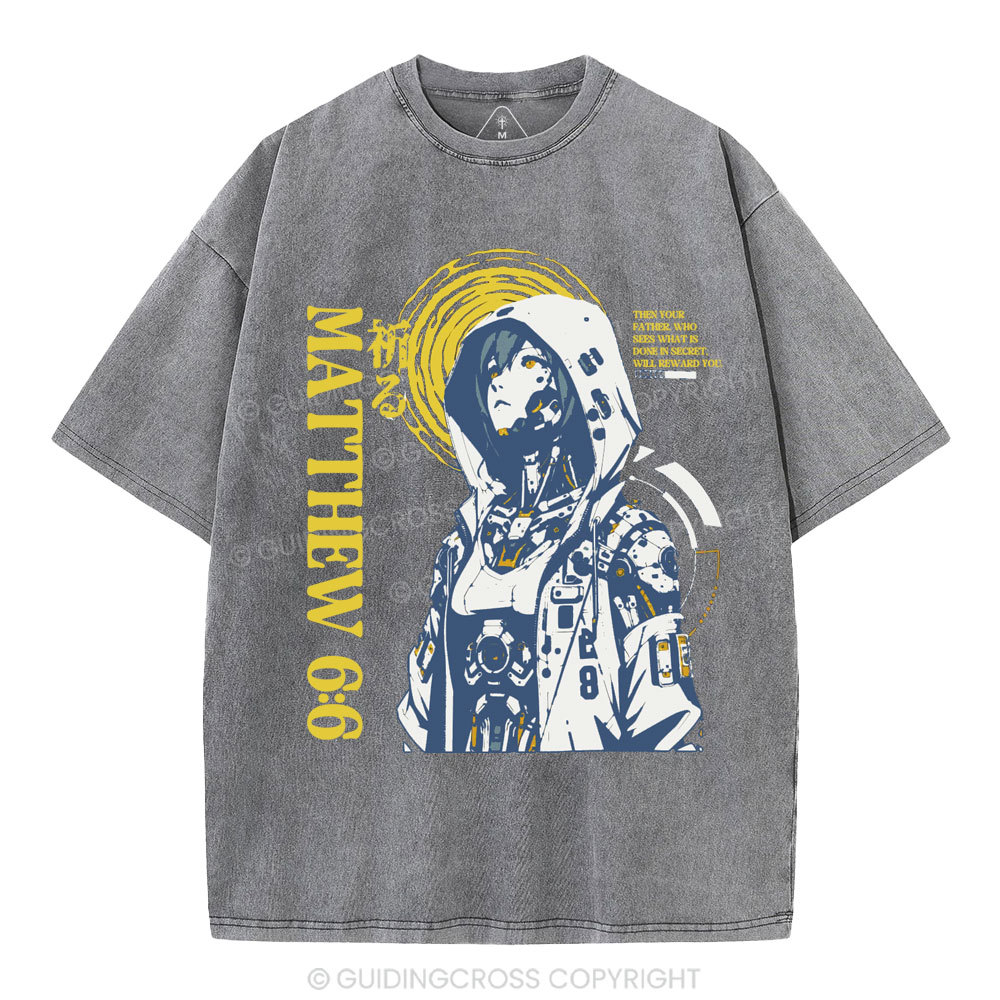 When You Pray Christian Washed T-Shirt
