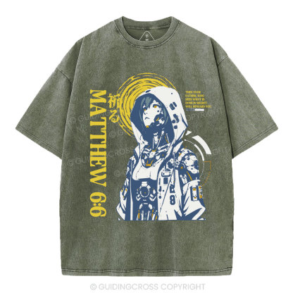 When You Pray Christian Washed T-Shirt