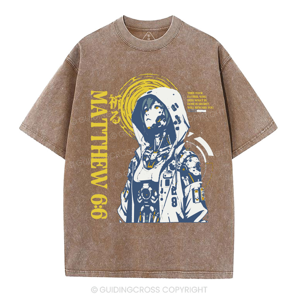 When You Pray Christian Washed T-Shirt