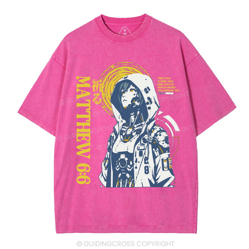 When You Pray Christian Washed T-Shirt