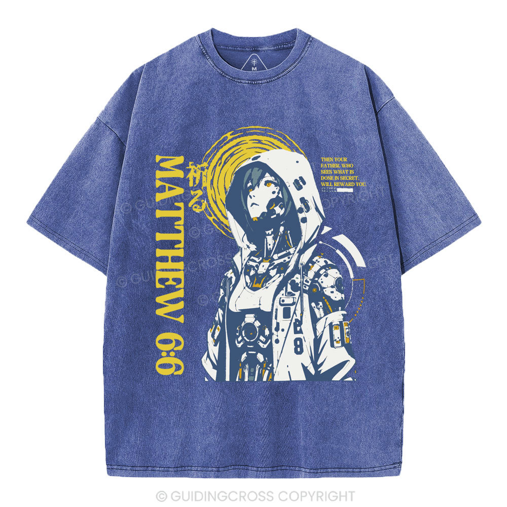 When You Pray Christian Washed T-Shirt