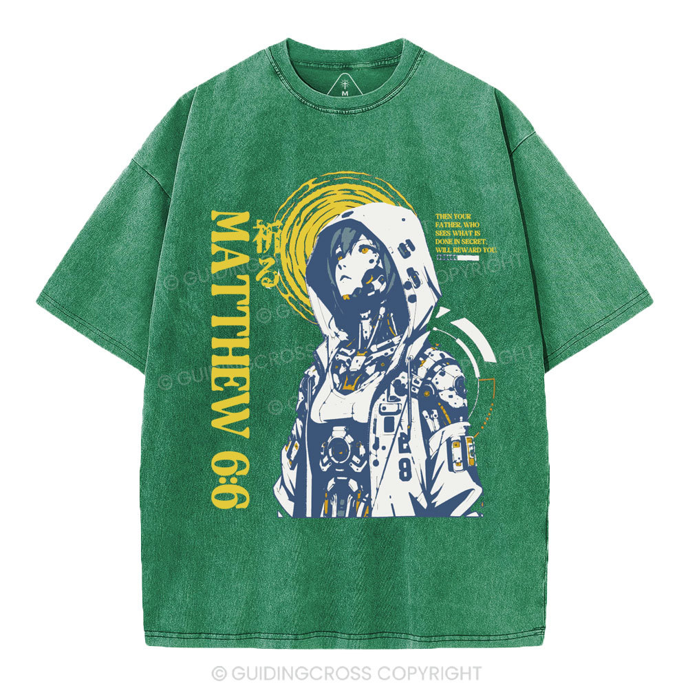 When You Pray Christian Washed T-Shirt