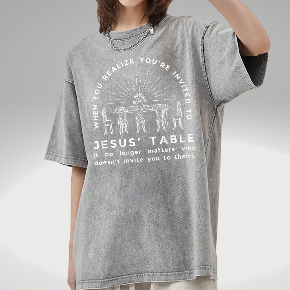 When You Realize You're Invited To Christian Washed T-Shirt