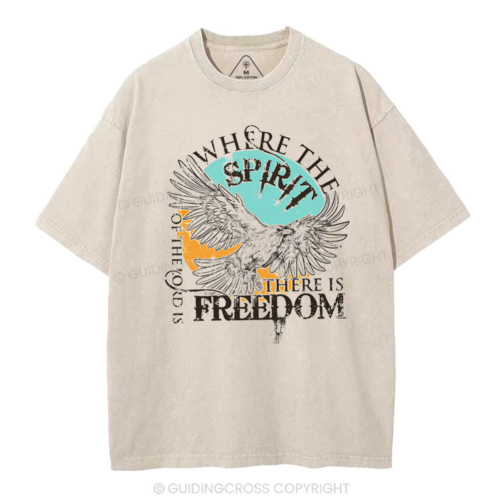 Where The Spirit Christian Washed T-Shirt