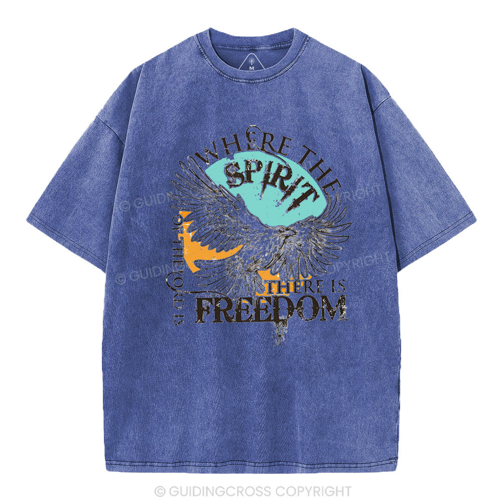 Where The Spirit Christian Washed T-Shirt