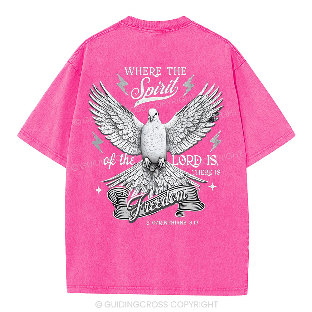 Where The Spirit Of The Lord CHristian Washed T-Shirt