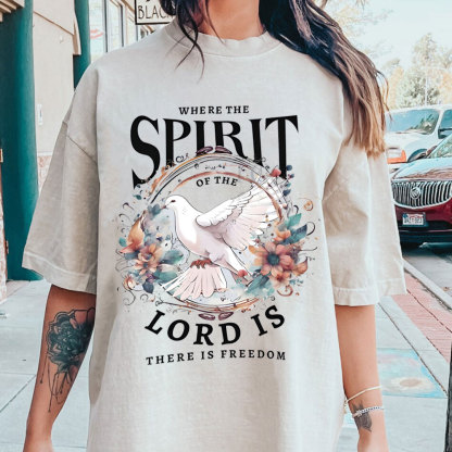 Where The Spirit Of The Lord Is Christian Washed T-Shirt