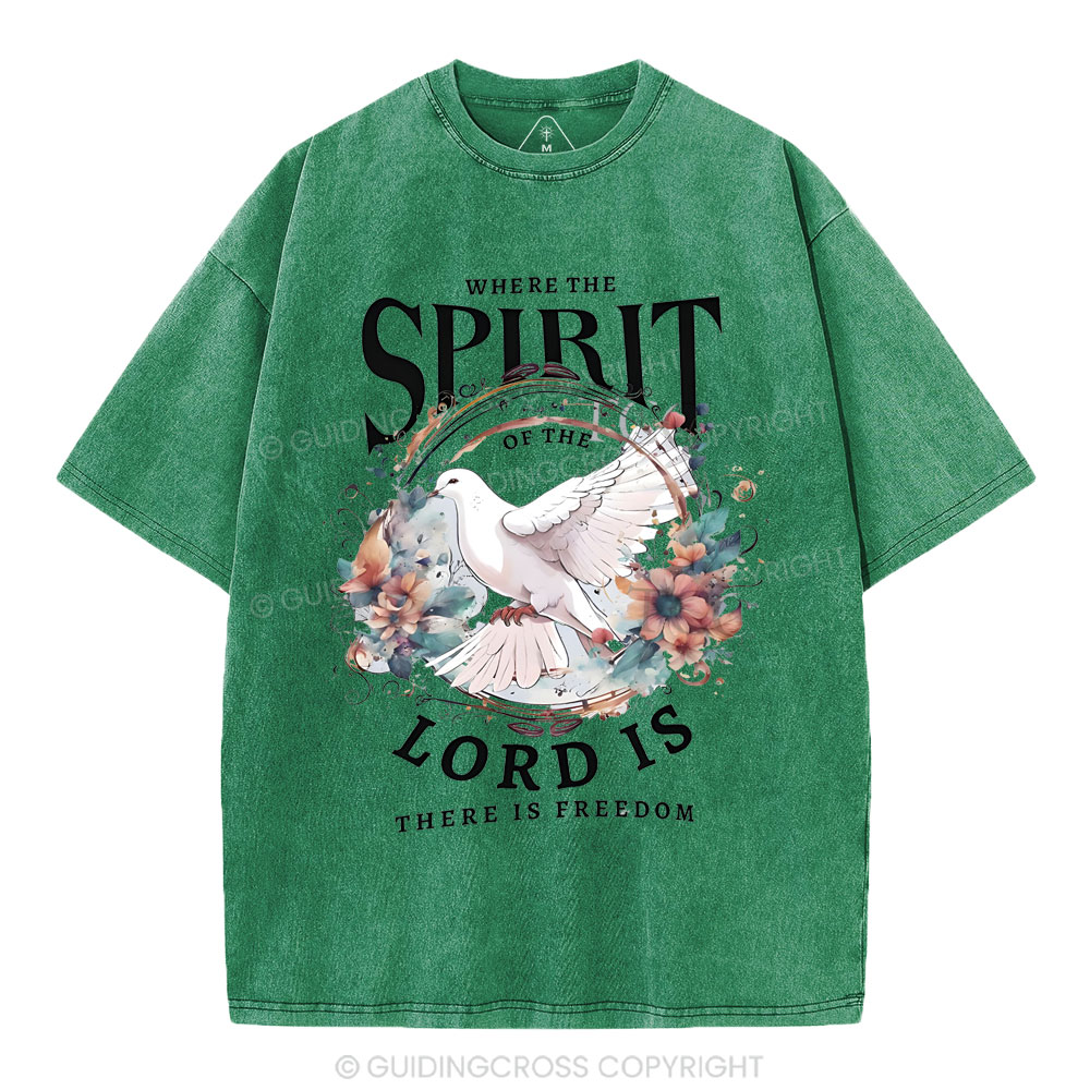 Where The Spirit Of The Lord Is Christian Washed T-Shirt
