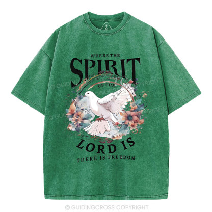 Where The Spirit Of The Lord Is Christian Washed T-Shirt