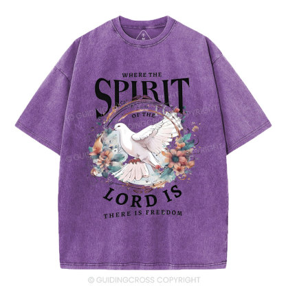 Where The Spirit Of The Lord Is Christian Washed T-Shirt