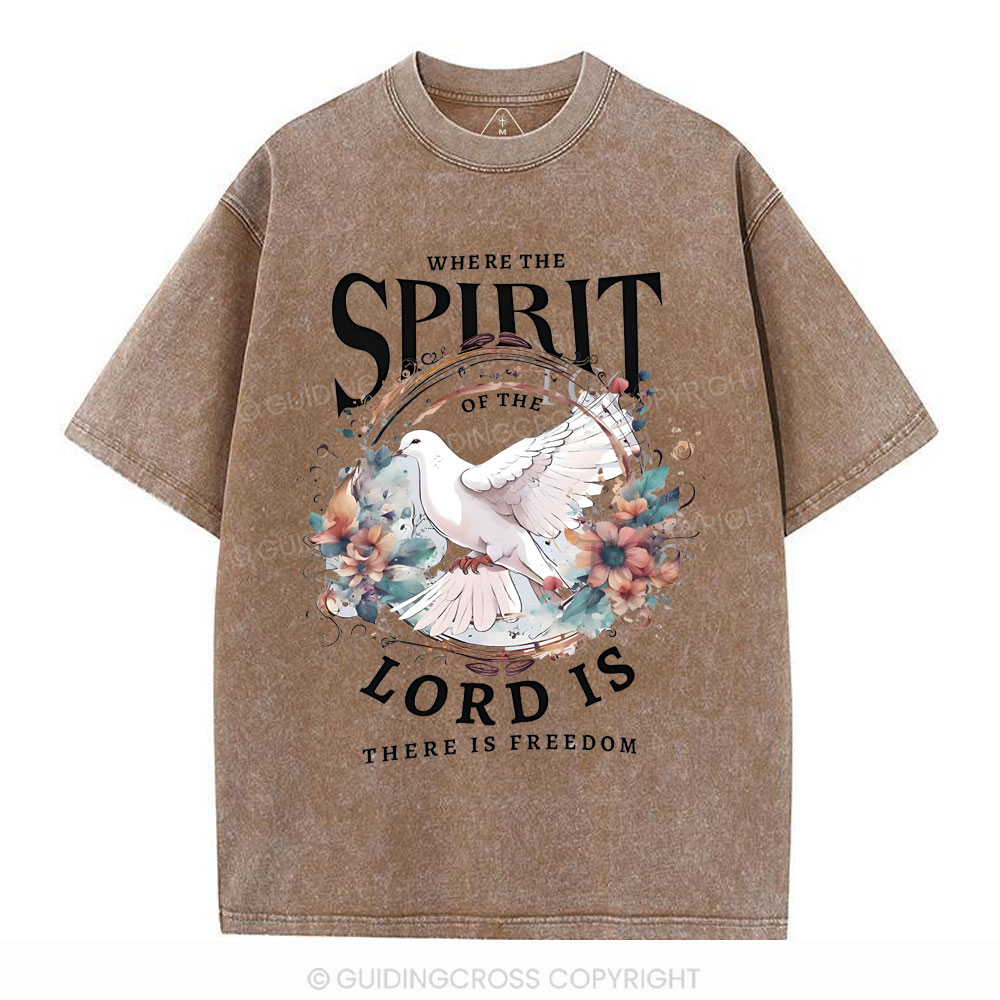 Where The Spirit Of The Lord Is Christian Washed T-Shirt