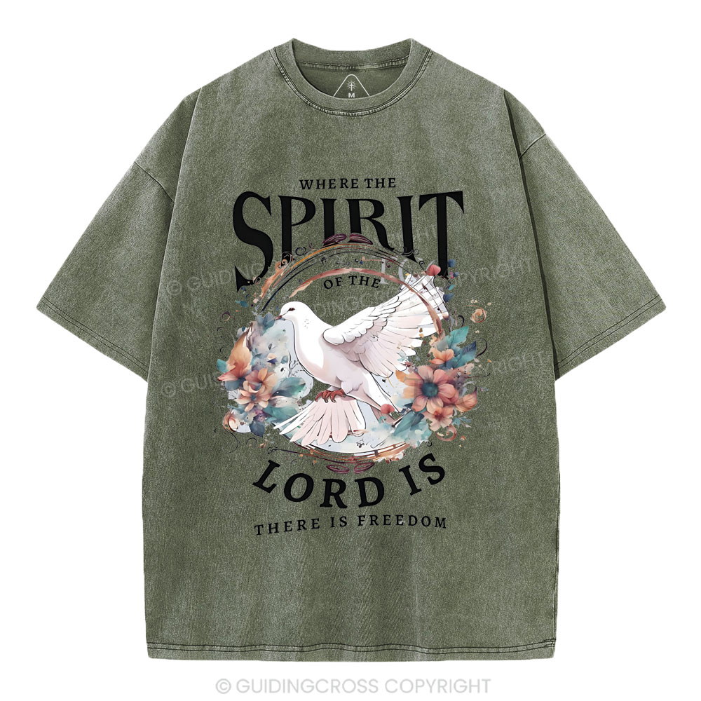 Where The Spirit Of The Lord Is Christian Washed T-Shirt