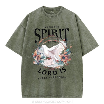 Where The Spirit Of The Lord Is Christian Washed T-Shirt