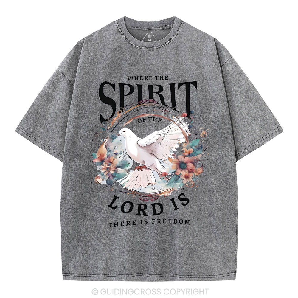 Where The Spirit Of The Lord Is Christian Washed T-Shirt