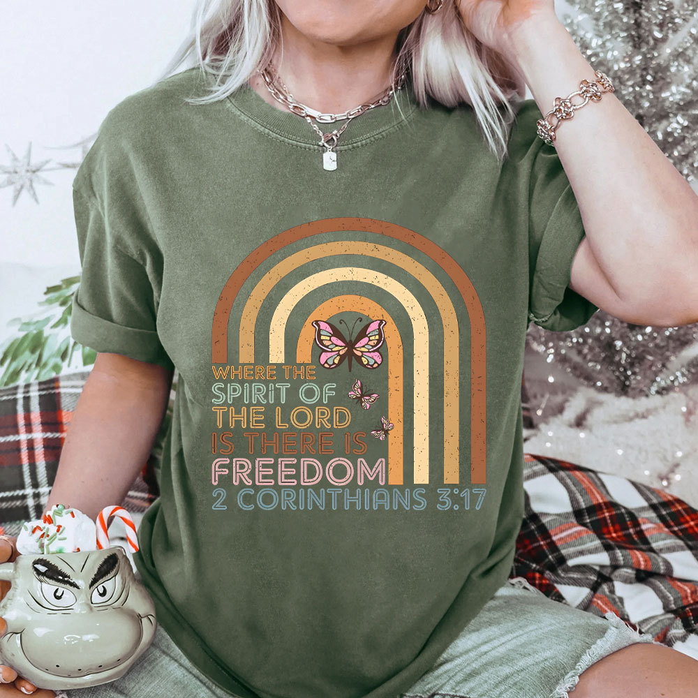 Where The Spirit Of The Lord Is There Is Freedom Christian Washed T-Shirt